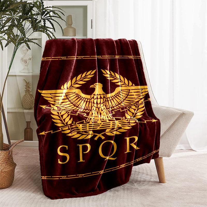 1pc Blanket SPQR Roman Eagle Print Design, Lightweight Blanket for Sofa, Bed- Soft &Warm, Gift for All Seasons Like Christmas, Halloween
