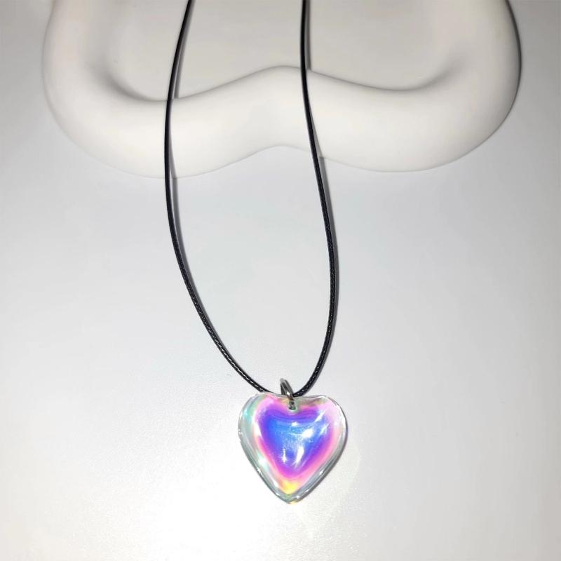 Fashion Trend Niche Sense Loves Pendant Collarbone Chain Temperament Simple Cold Wind Adjustable Black Rope Necklace