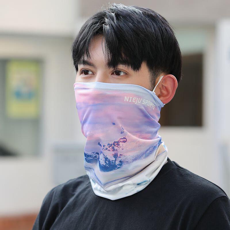 Outdoor Cycling Ice Silk Face Mask & Neck Gaiter with Ear Loops