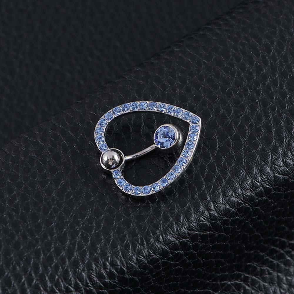 Women Hollow Rhinestones Party Bar Body Jewelry Belly Piercing Love Navel Ring Belly Button Ring