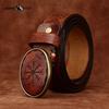 Retro Personality Trend Carved Pattern Smooth Buckle Belt Genuine Leather Leather Belt