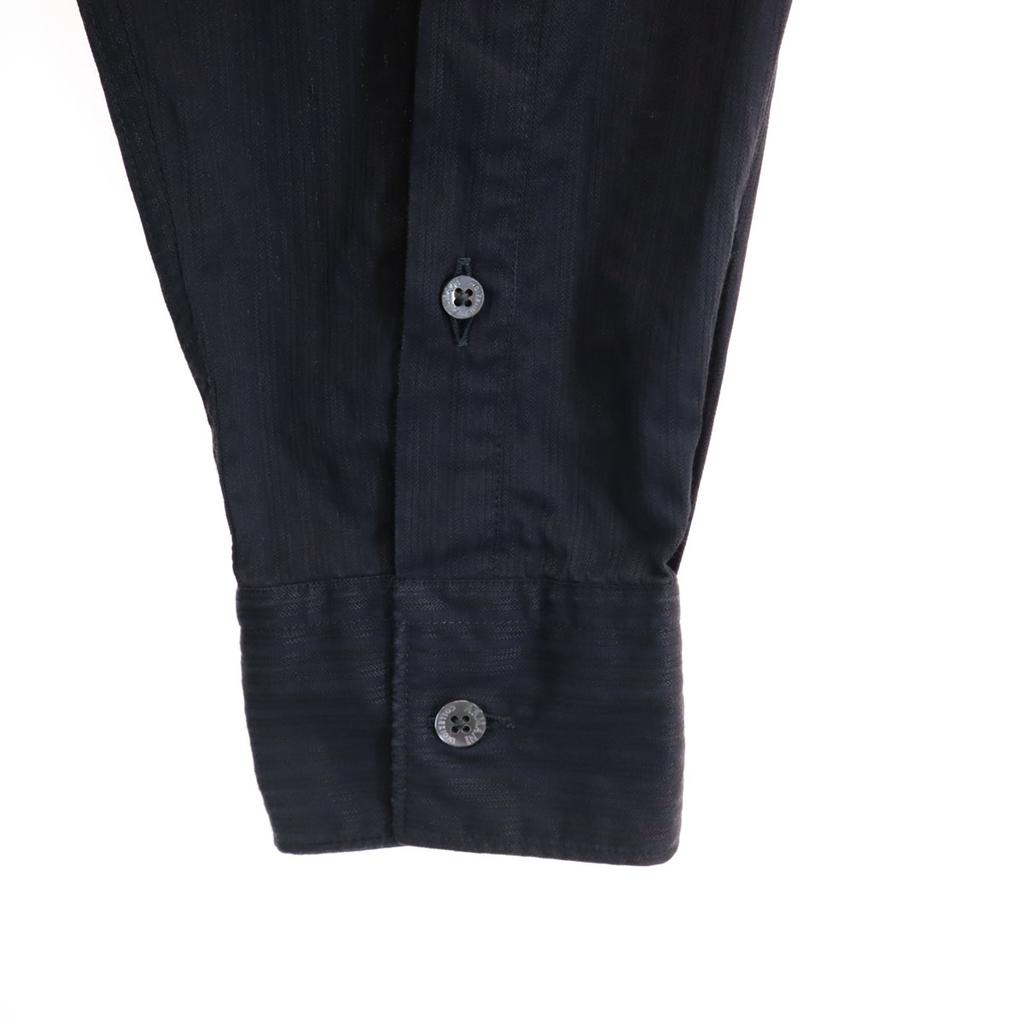 Armani Collezioni Striped Pattern Long Sleeve Shirt M Black Men's Used