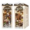 ROBOTIME Buchnische Bausatz, DIY 3D Puzzle Handwerk, Handgefertigter Miniatur-Puppenhaus-Bausatz aus Holz mit Buchständer, Montierte Bücherregal-Dekoration, LED-Schaltlicht,