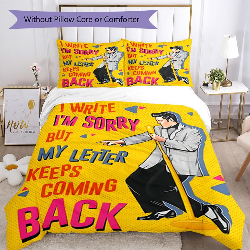 Elvis Presley Duvet Cover Set Suitable For Living Room Machine Washable Perfect Gift For Friends Family