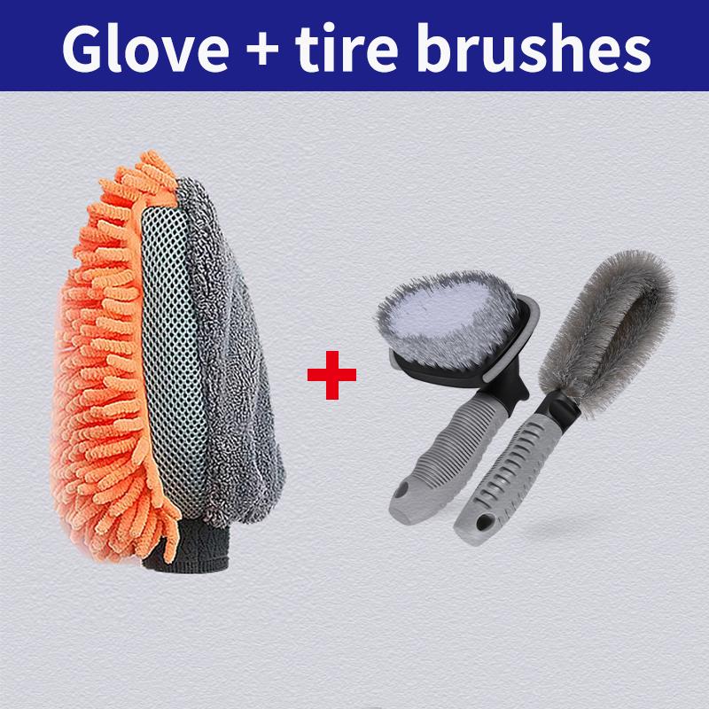 Waterproof Car Wash Microfiber Chenille Gloves Thick Car Cleaning Mitt Wax Detailing Brush Auto Care Double-faced Glove