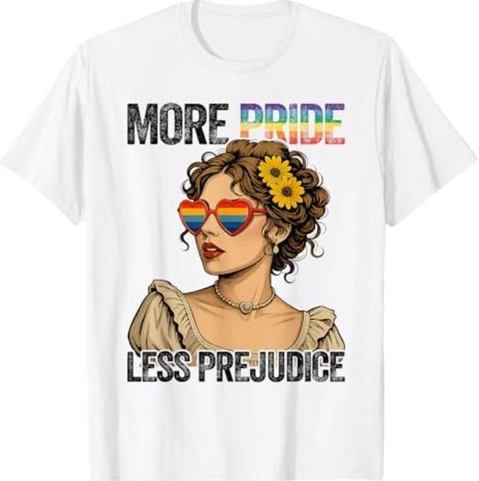 

More Pride Less Prejudice LGBT Pride Month Gay Pride Lesbian 100% Cotton T-shirt Mens Tees Top M
