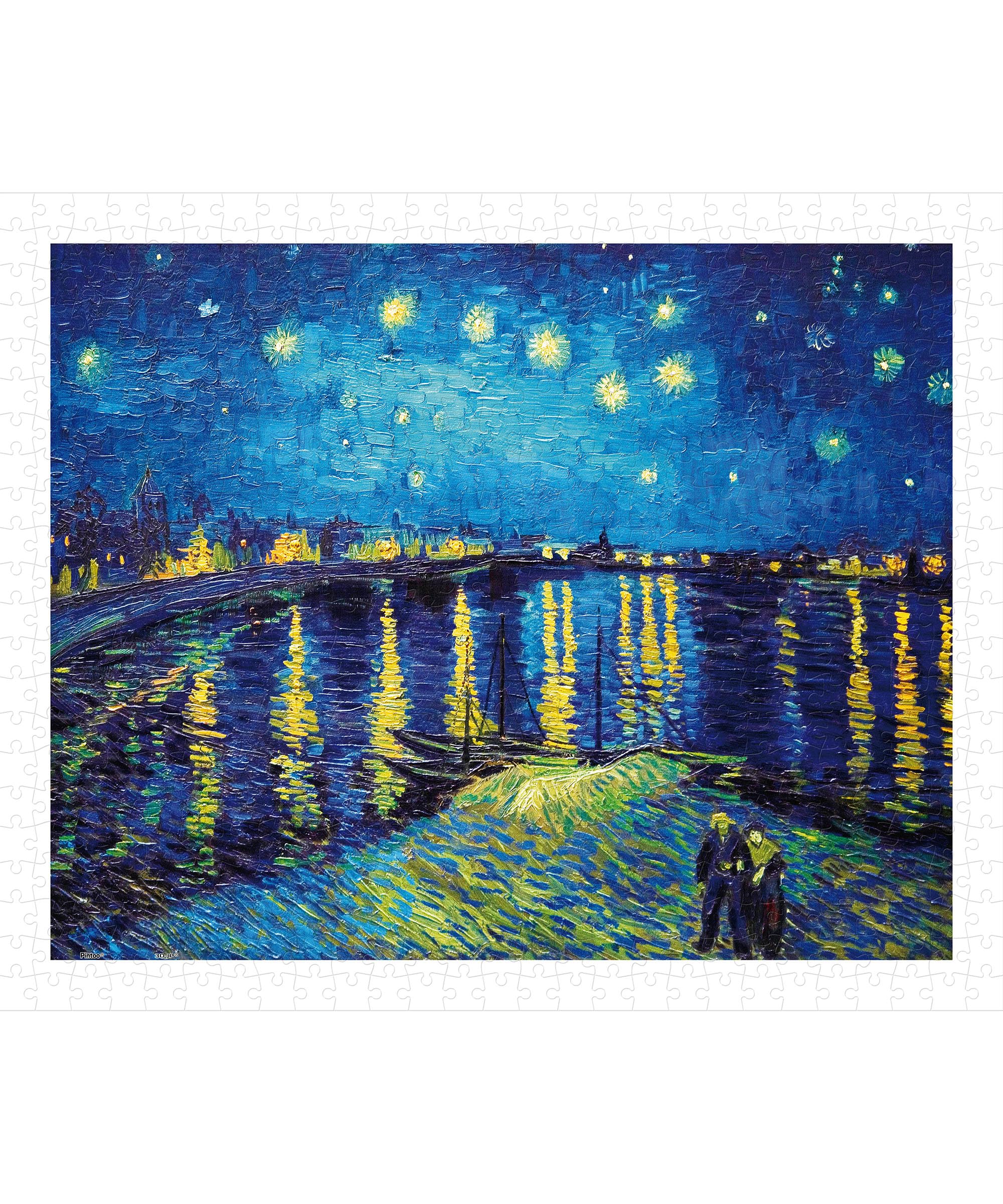 

Пластиковый пазл Pintoo из 500 деталей Gogh Starry Night on the Rhone, сложный для взрослых, без деталей, вставьте их на место [Van River] (31X38см) [H1760]