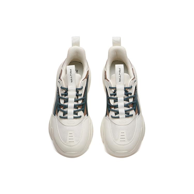 New Anta Life Collection Cushioned Anti Slip Wear Resistant Breathable Lightweight Low Top Casual Shoes Men's Green White 912038820-6