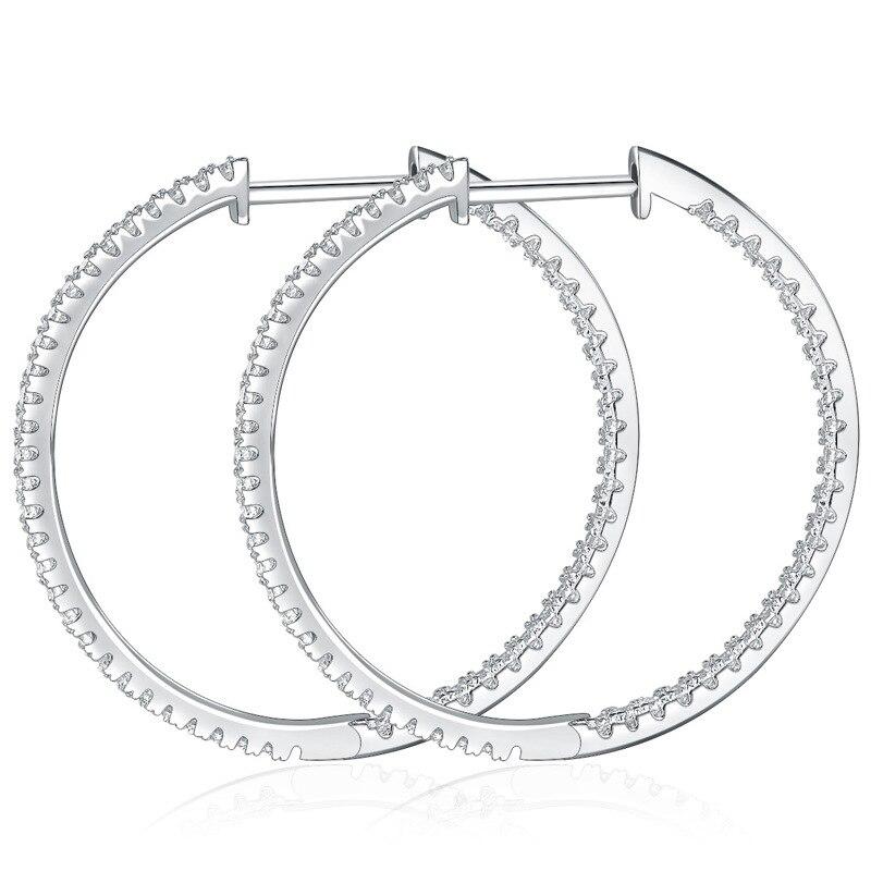 1 .2mm D Color Moissanite Loop Earrings For Women 925 Sterling Sliver White Gold Plated Ear Studs Fine Jewelry Gift