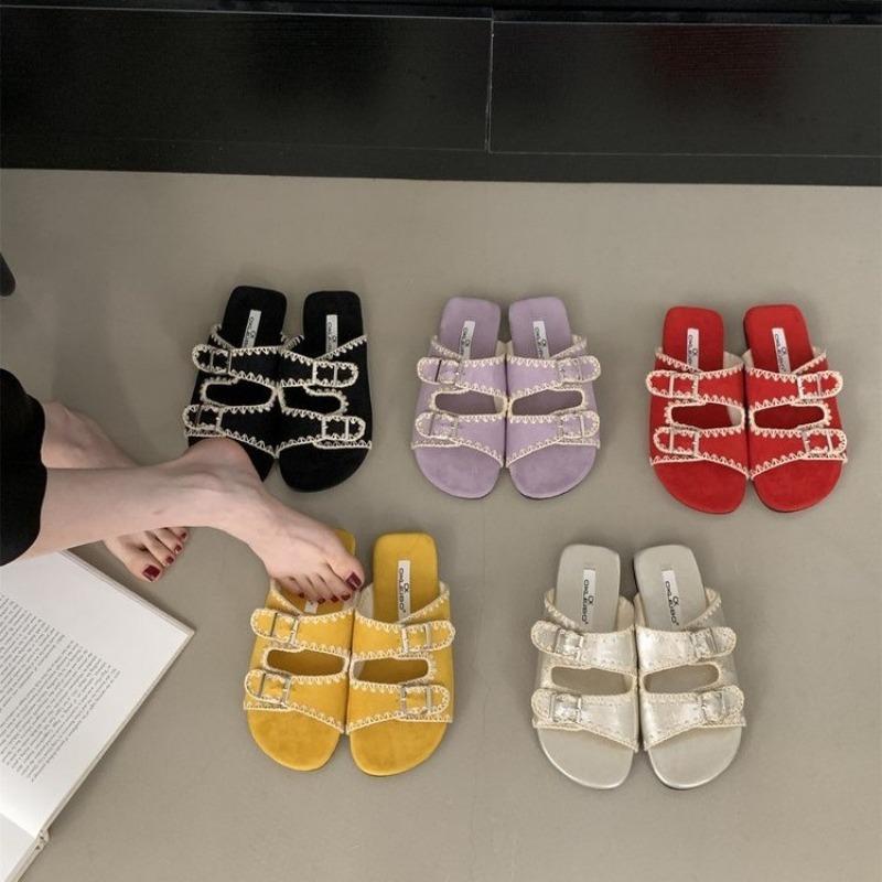 Casual Shoes Simple One-piece Flat Sandals New Women's Half Slippers