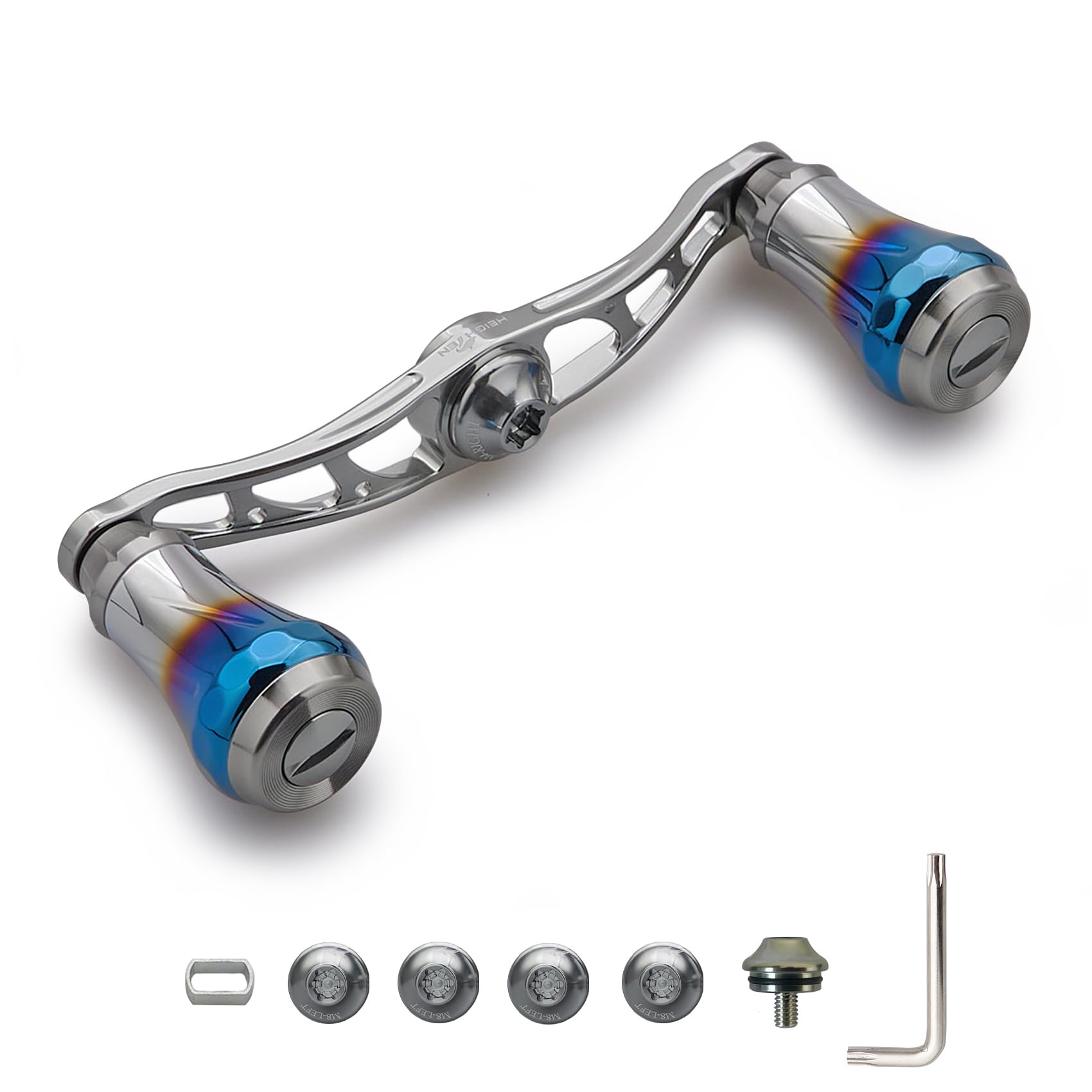 

HEIGHTEN Bait Reel Handle for Abu Aviation Aluminum Aurora Series V2.0 90mm/105mm/115mm Shimano, Daiwa, Garcia, (V2.0-90mm - Gunmetal) (0034)