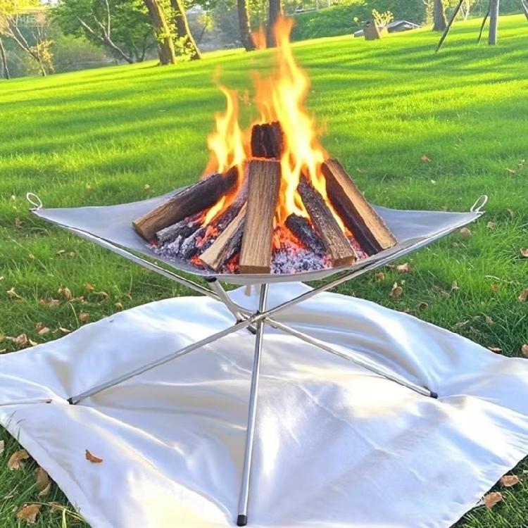 Rusts Resistant Outdoor Camping Grills Stainless Steel Fire Pit Multifunctional For Hiking Backpacking Durability