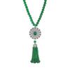 New Chinese Style Retro Versatile Necklace Jewelry Clothing Pendant Green Crystal Pendant