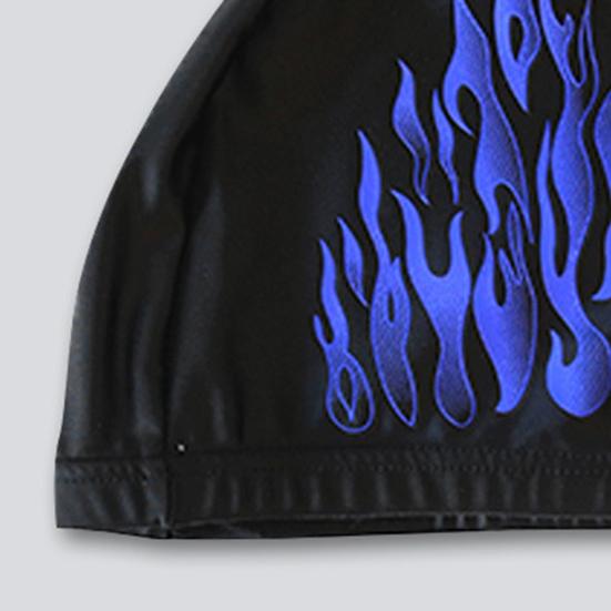 Sonnencreme Reißfest Herren Badekappe Nylongewebe Flammenstil Ohrenschutz Schwimmhaube