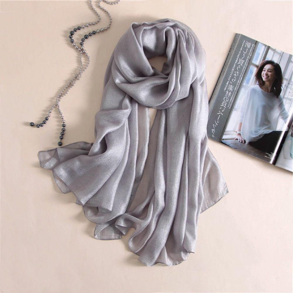 Head Wrap Women Plain Scarf Linen Plus Size Hijab New Female Sunscreen Shawl