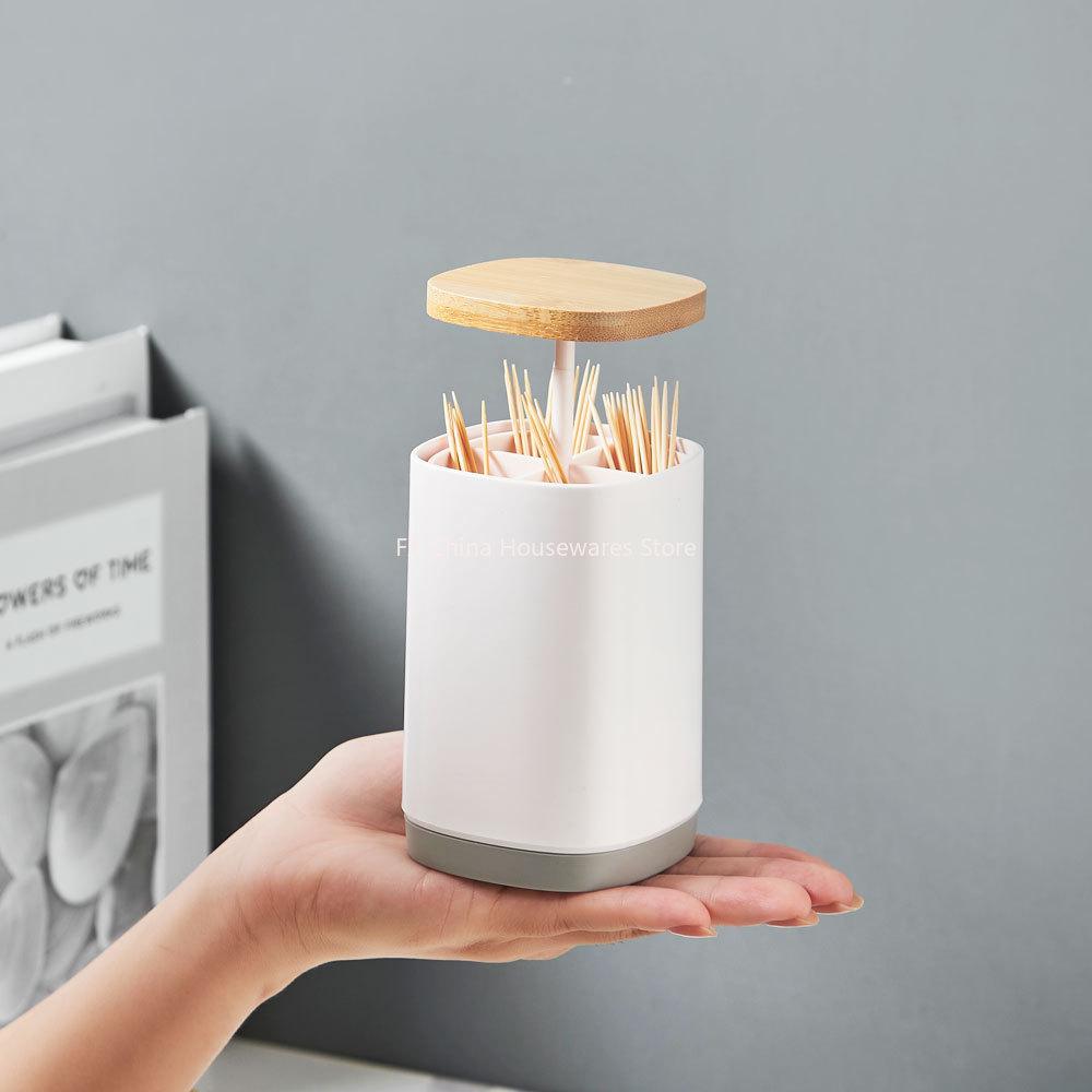 Household Creative Press-type Toothpick Box Large-capacity Grid Toothpick Tube Simple Personality Toothpick Storage Tube