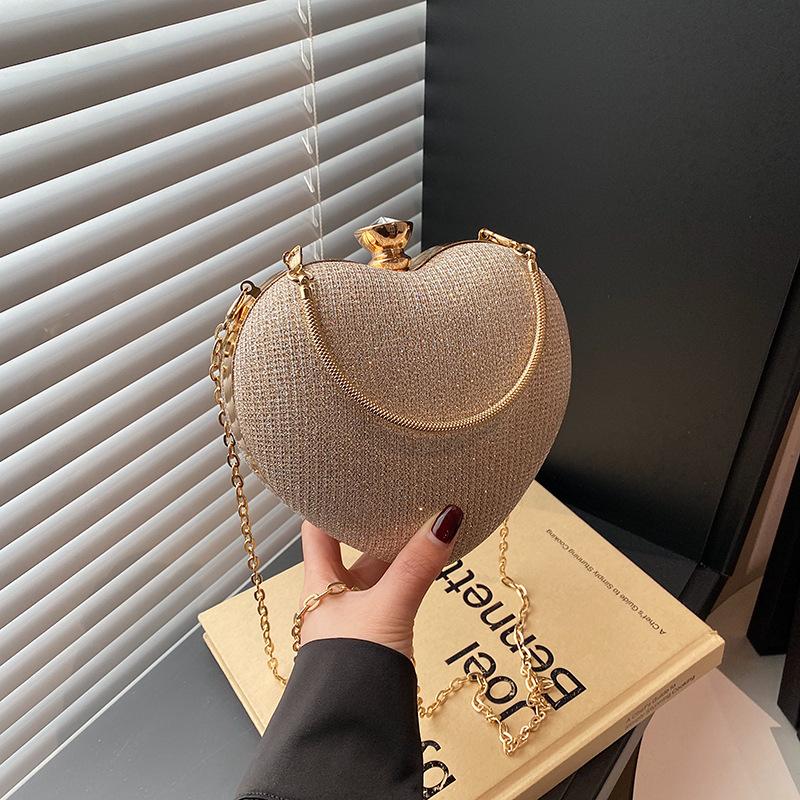 Crossbody Bag Niche Design Heart-shaped Small Bag Fashionable Handbag Korean Casual Sweet Cute Personality Solid