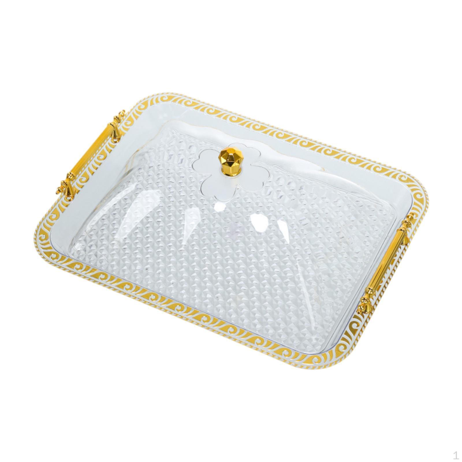 

Фруктова тарілка для закусок Піднос для ванної кімнати з ручкою та кришкою Пилонепроникний парфум Водонепроникний прямокутник M