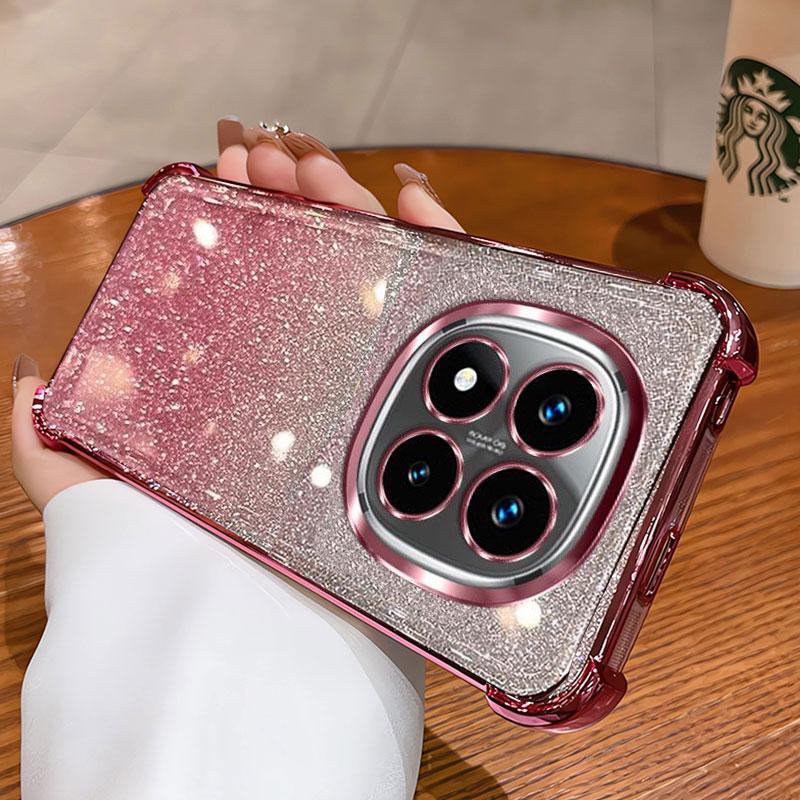 

Чехол для Redmi Note14 pro 4G Блестящая накладка для телефона Для Xiaomi Redmi Note 14 pro plus 5G 14C Задняя Прозрачная Роскошный Женский Чехол Note14 Redmi Note14pro 4G розовый