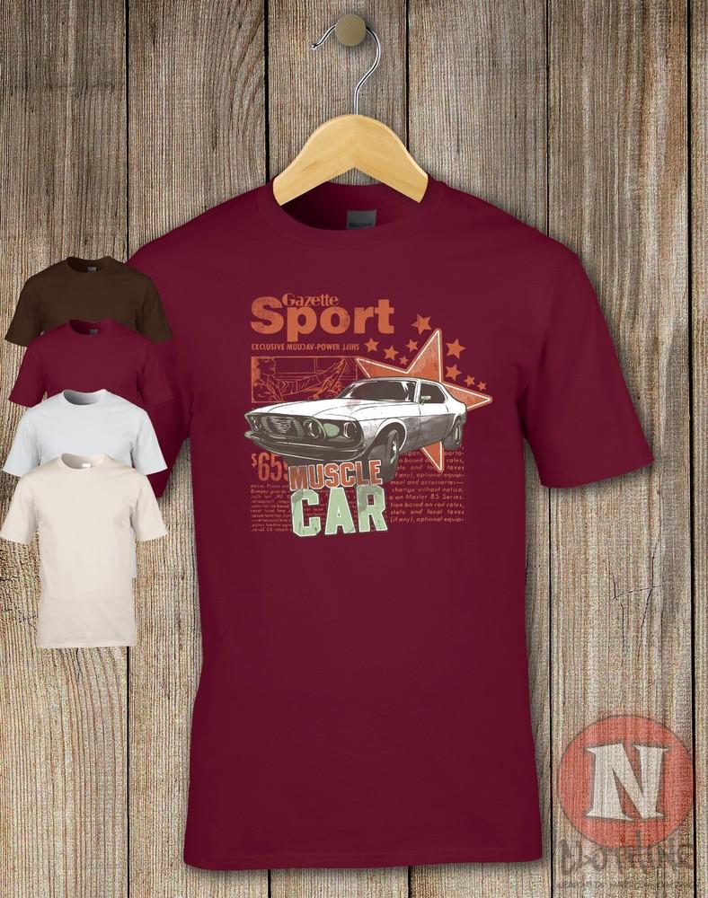 

Muscle car T-shirt retro print petrolhead motor auto tee 4XL