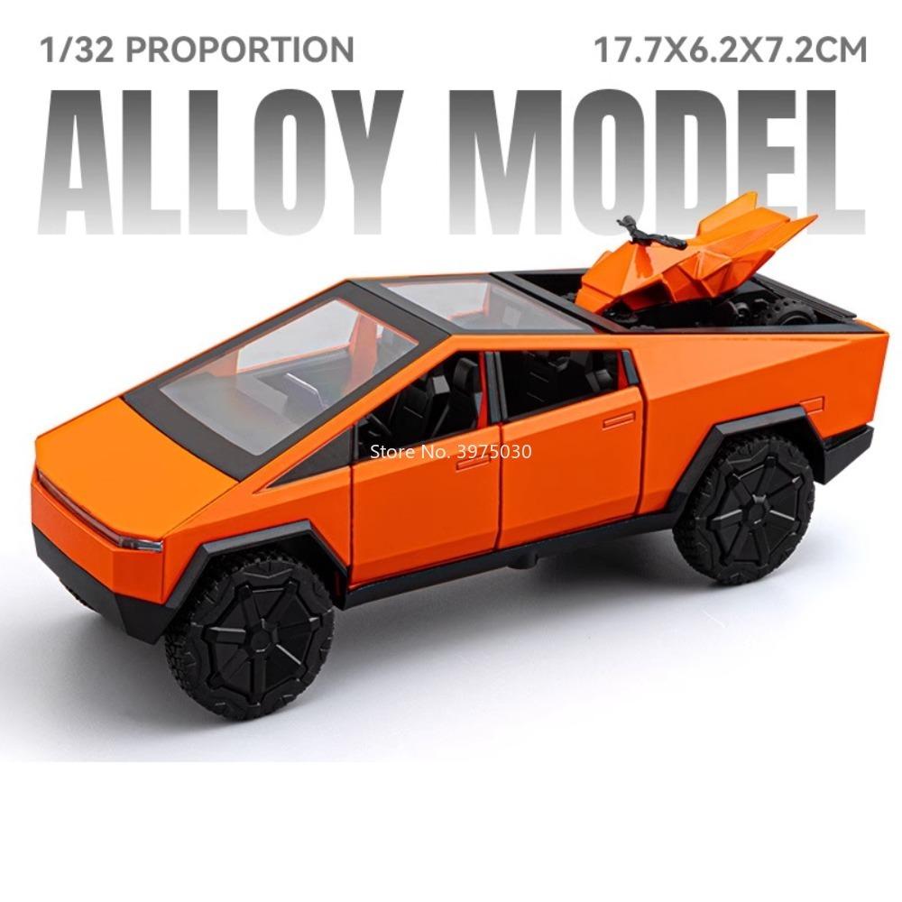 1:32 Pickup Hilux Toys Cars Models Alloy Diecast Wheel Pull Back Miniature Model with Light Sound Vehicles Toy Collect Souvenirs