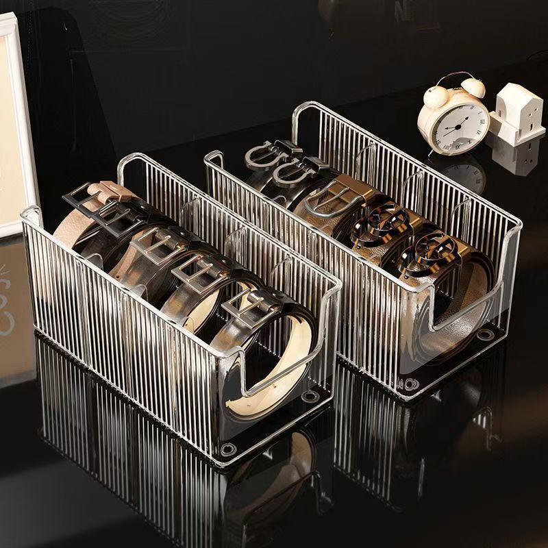 Transparent Acrylic Belt Organizer - Men's Wardrobe Drawer Display Box