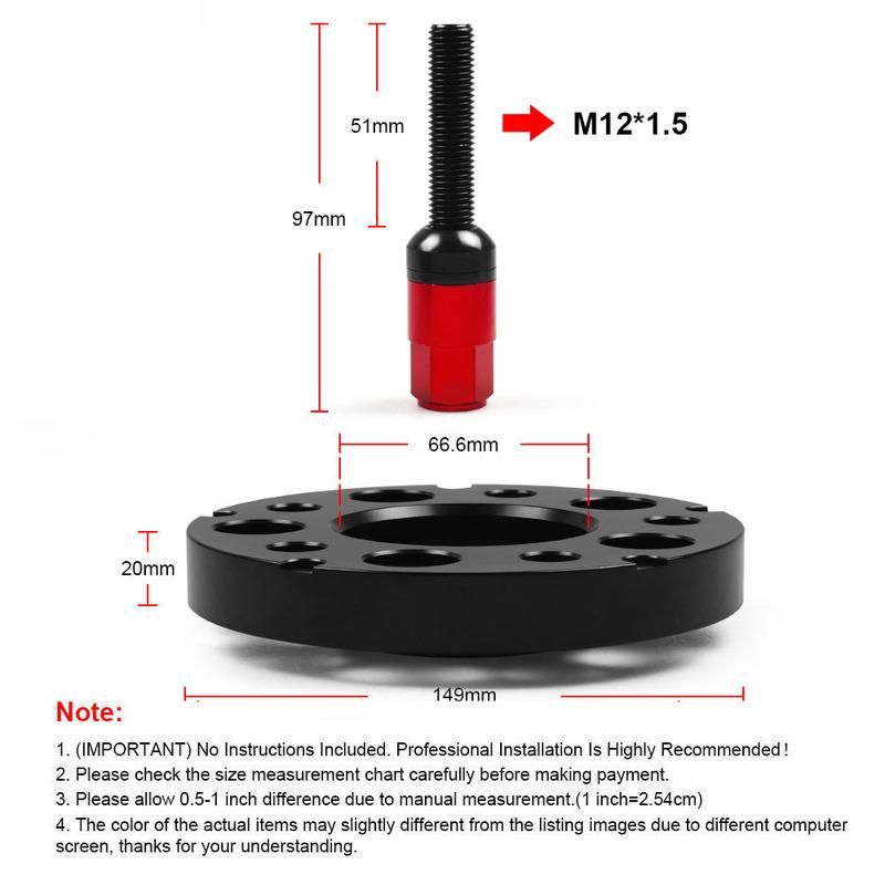 Espaçadores de Roda 20mm 66.6mm 5x112mm com Furo Centralizado para Cubo Parafusos Cônicos M12x1.5 Para Mercedes Benz C/Parafusos de Esfera