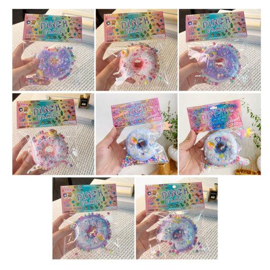 Simulation Doughnut Squeeze Toy Stress Relief Sequin Donut Pinch Sensory Toy Simulated Dessert Fidget Toy Students Office Workers Gift