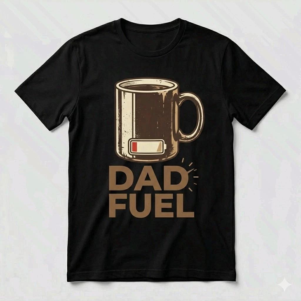 Dad Fuel Funny Coffee Loving Father s Day Dad T-Shirt XS