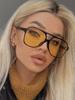Occhiali da Sole Oversize Vintage Donna Marca Retrò Montatura Grande Occhiali da Sole Femminili Nero Giallo Stile Ins Occhiali Quadrati Oculos De Sol