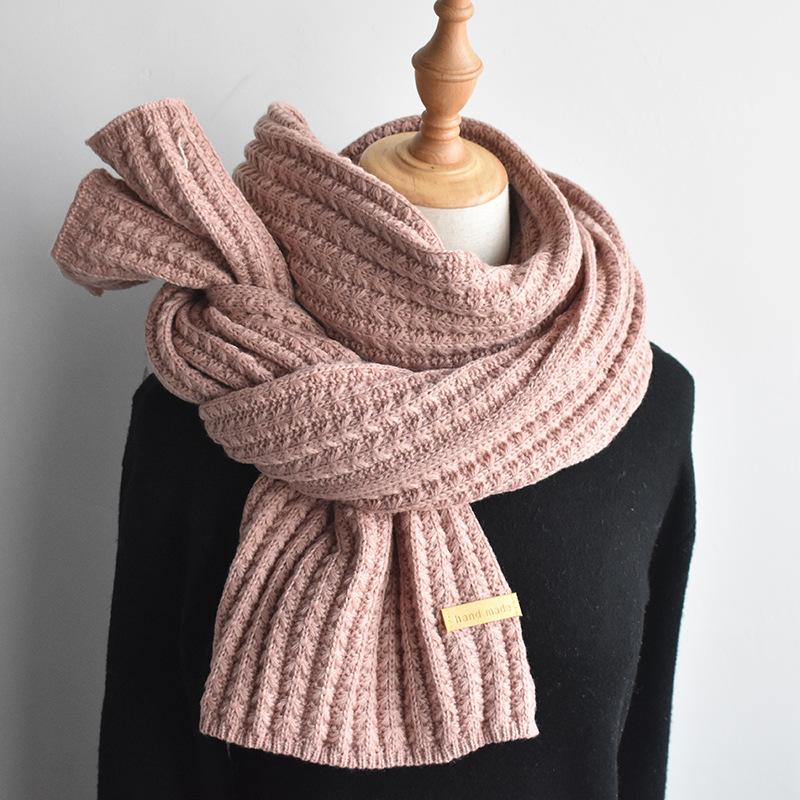 Thick Woolen Scarf for Women in Korean Style Student Harajuku Versatile Ins Trendy Girl British Japanese Style Knitted Scarf