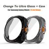 Glasss + Case for Samsung Galaxy Watch 7 6 40mm 44mm Change To Ultra Screen Protector PC Case Hard Cover & Film Galaxy Watch 6 7