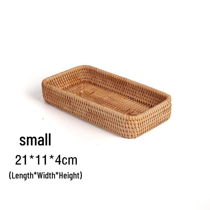 

Vietnamese Rattan Woven Tray Set: Multi-functional Three-piece Set for Fruits, Snacks, Tea Cups, Candy, and Dried Fruit Storage