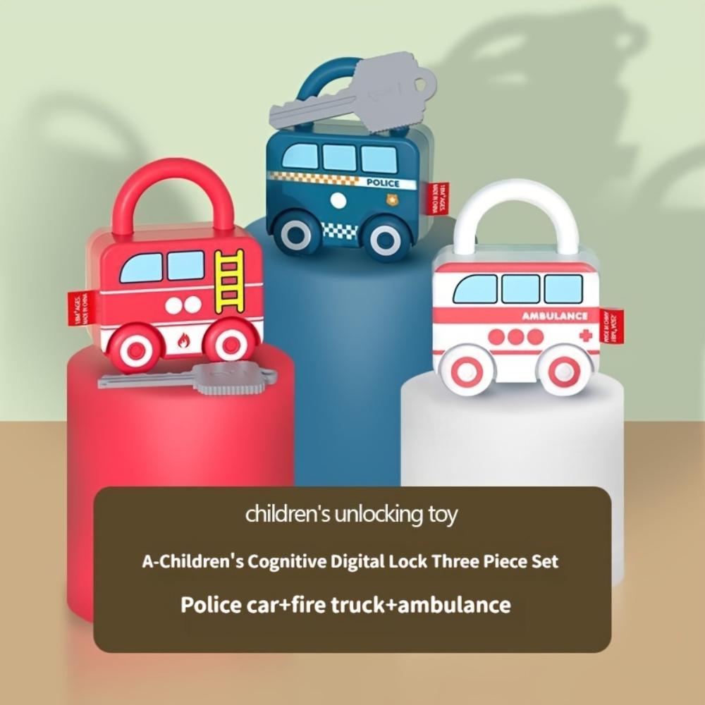 3 Pcs Montessori Educational Learning Toys, Sorting Matching Keys Sensory Car Toys Busy Board, Toddler Car Activity, Baby Gifts