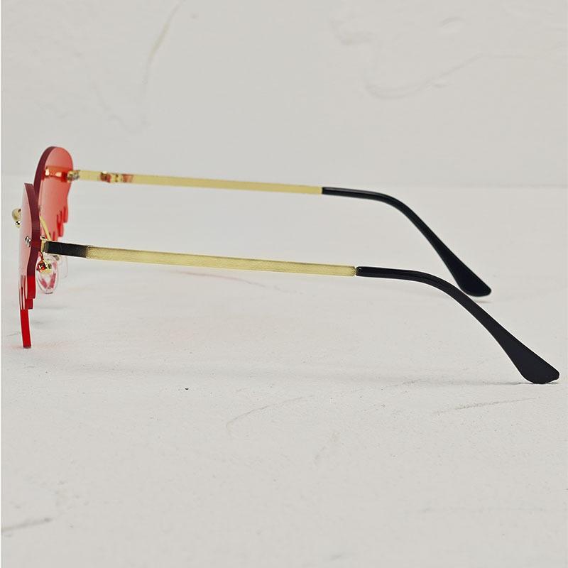 Fashion Rimless Sunglasses Women Luxury Brand Designer Tassel Steampunk Sun Glasses Unique Creative Alien Shades Oculos De Sol