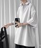 Men's Summer T-Shirt, Short Sleeve, Dropped Shoulder Design, Large Sizes, Relaxed Fit, Street Style, Korean Trend, Comfortable, Lightweight, Solid Col