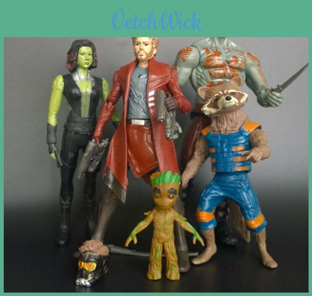 Of 5pcs Guardians The Galaxy Vol 2 Starlord Baby Groot Raccoon Action Figure