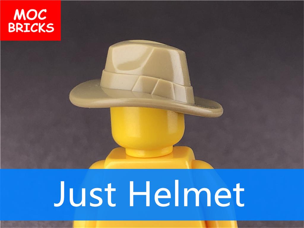 10 pezzi/lotto MOC Mattoncini Sci Nuoto Cuffia Cappello da Cowboy Casco Copricapi Accessori Figure Pezzi Blocchi da Costruzione Giocattoli Regali per Bambini