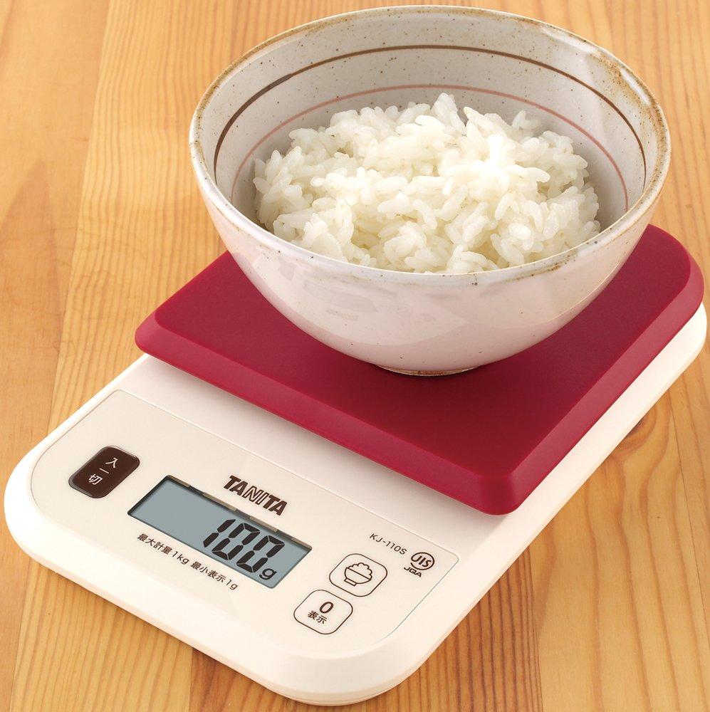 Tanita RD Cooking Calorie for Measuring Rice Calories KJ-110M Scale, 1kg/1g, Red,