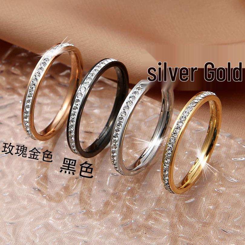 

Wenjian Моющееся Невыцветающее Кольцо из Титановой Стали «Звездное Небо» - Простой Корейский Универсальный Дизайн с Прочным Гальваническим Покрытием Size 6