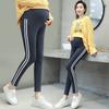 Fleece Thickened Maternity Wear Cotton Outer Wear Support Striped Leggings Spring and Autumn Pants Large Size Maternity Nine-point Pants