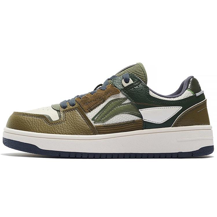 Li-Ning Classic Skateboarding White Olive Green Men s AGCS391-3 EU 41⅔