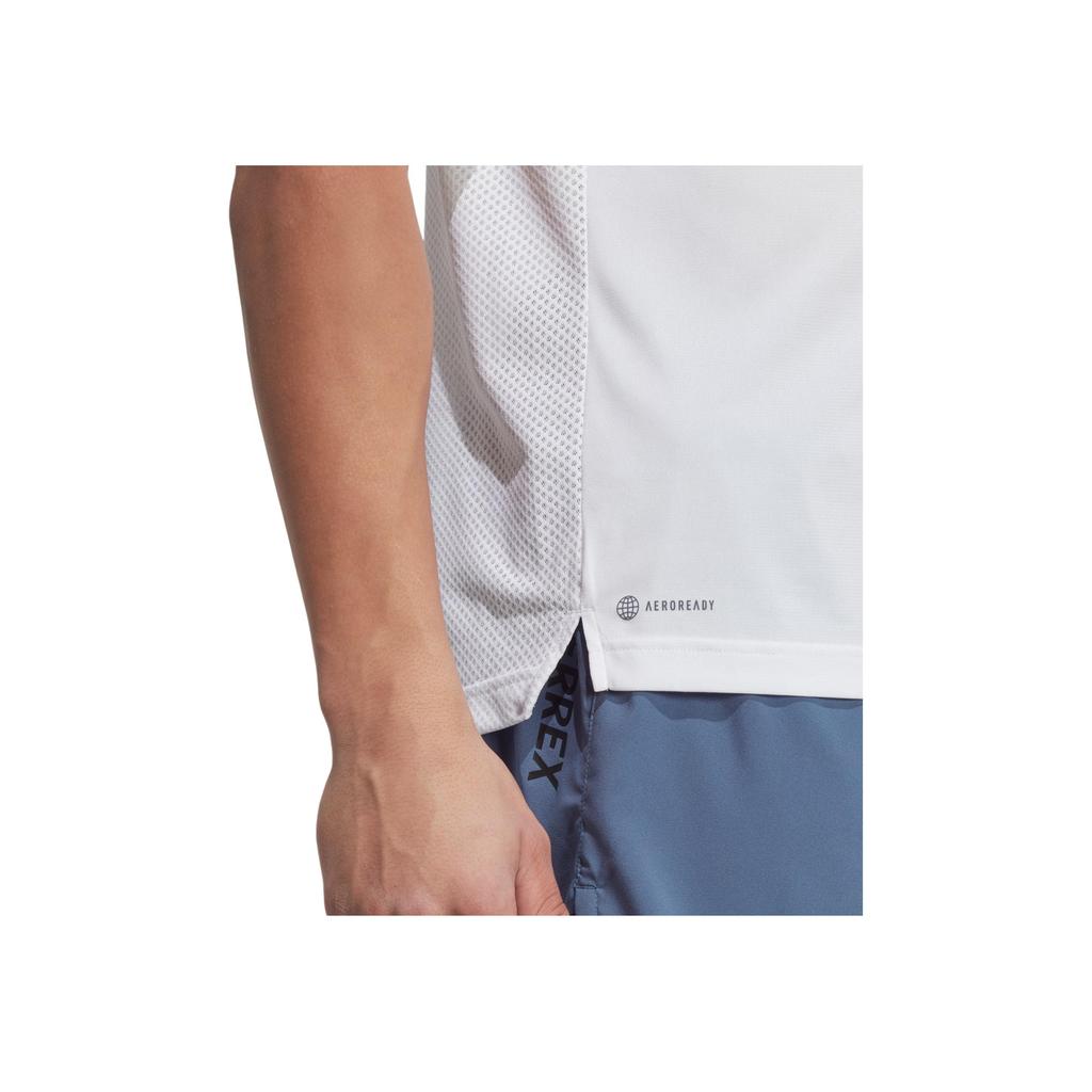 Adidas Agravic Trail Running Tee With Alphabet Print Men Top White HT9442