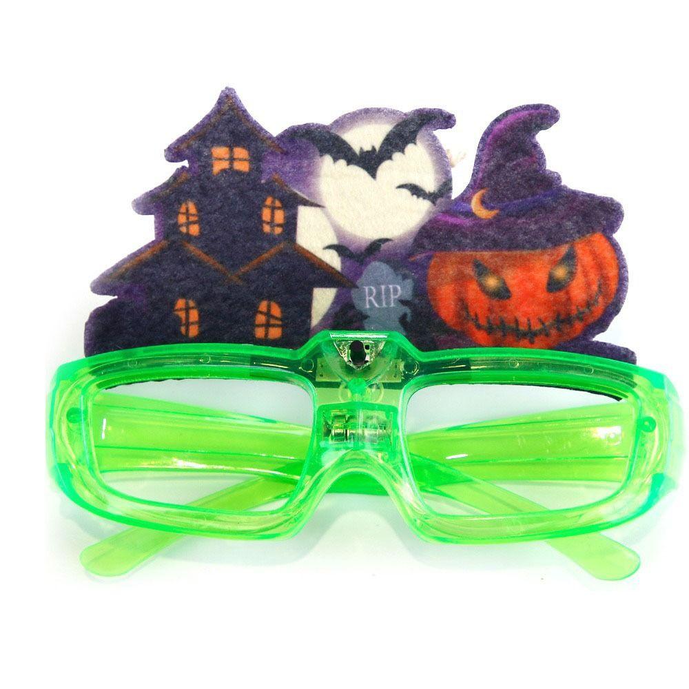 LED Halloween Luminous Glasses Pumpkin Fluorescent Glasses Funny Party Glowing Glass  Toy