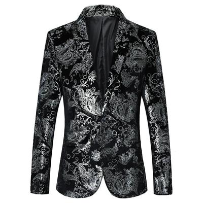 Erkek Günlük Butik İş Blazer Kişiselleştirilmiş Bronz Tasarım Akşam Elbise Takım Elbise Erkek Slim Fit Blazer Ceket Mont