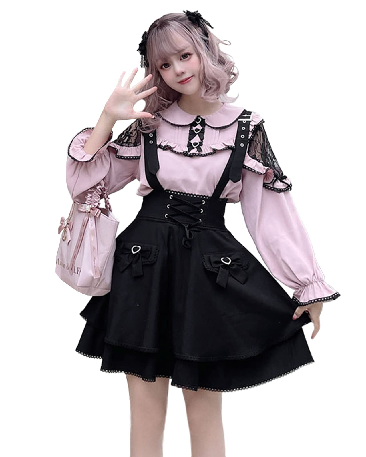 

[Milky Time] Женский повседневный комплект блузка и юбка (L)