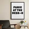 Funny Office Framed Canvas Wall Art Panic at the Desk-O Poster Print Wall Decor Mental Health Minimalist Painting Home Office Bedroom Decoration
