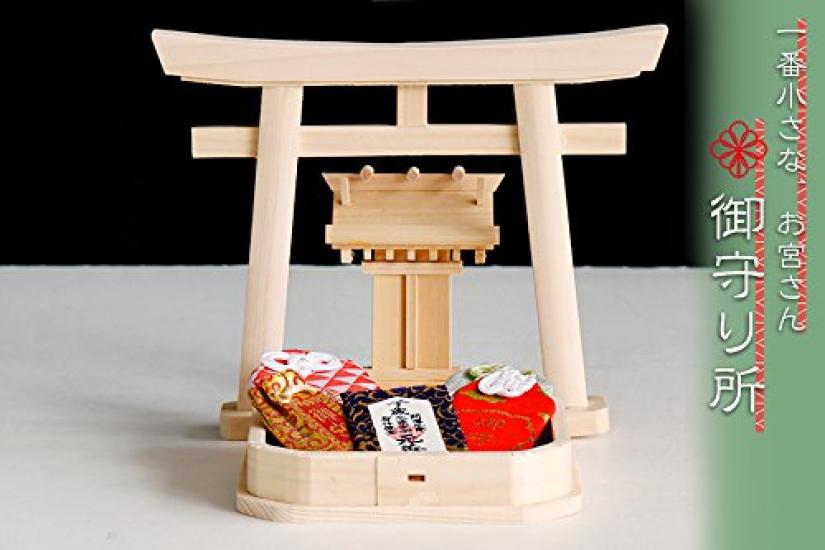 Smallest Shrine with Torii Made In Japan from All Cypress for Placing Shrine Amulet Amulet Stand H10 X X D4 Yamakou's Gate, Wood, Amulets, Altar,