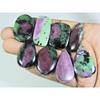 283Cts. Natural Ruby Zoisite Mix Shape Cabochon Loose Gemstone 08 Pcs Lot C-301