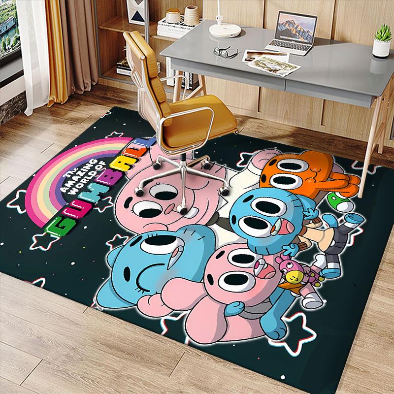 The Amazing World of Gumball1 Printed Absorbent Washable Carpet, Non-Slip Bathroom Mats, Kitchen Rugs, Yoga Mat,Living Room Entrance, Camping Picnic R